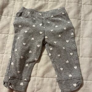 Carter's Child of Mine Gray Pants with White Hearts